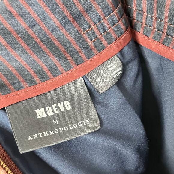 Anthropologie Maeve Skirt Faux Patient Leather Womens 4 Brown Pockets Mini - Picture 5 of 11